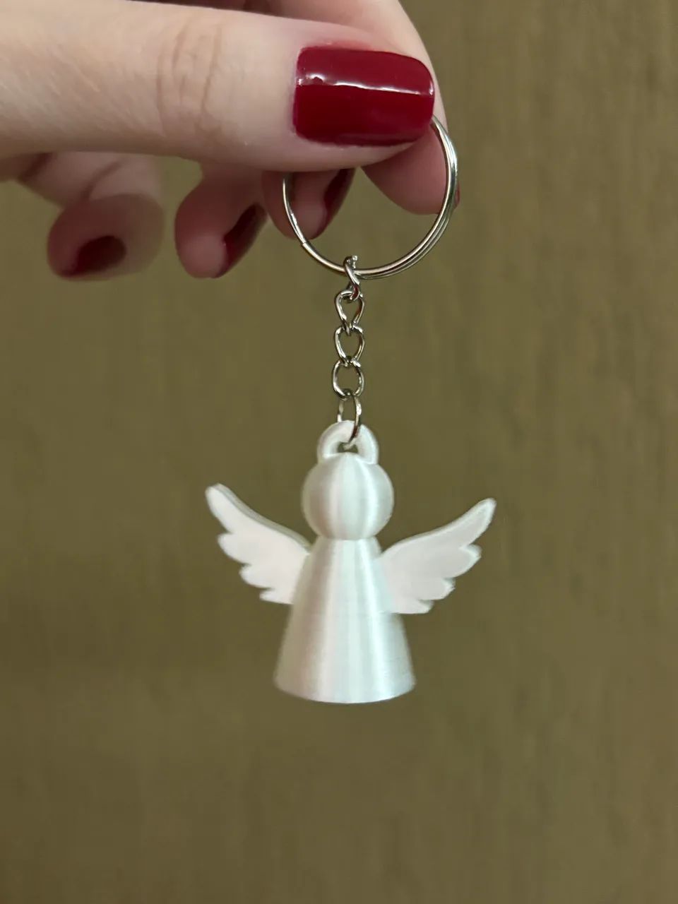 Chaveiro Mini Anjinho Branco Simples  - Foto 3