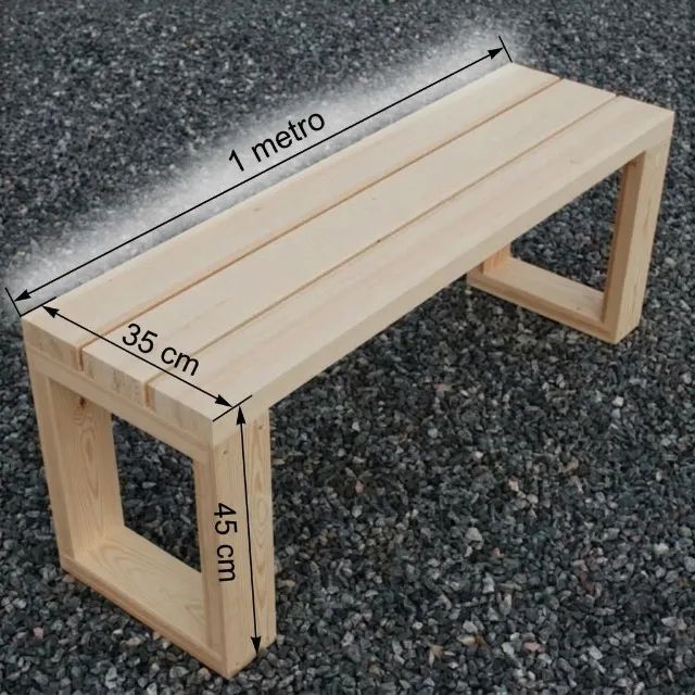 BANCO DE MADEIRA MACIÇA PINUS MINIMALISTA - Foto 2