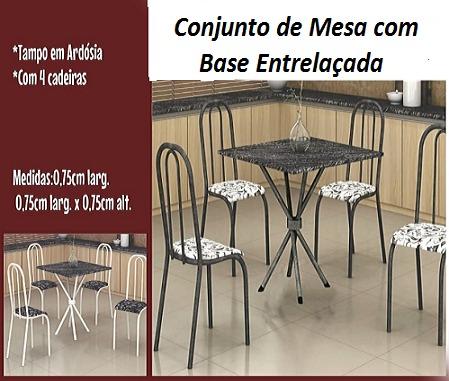 Lind Conjunto de Mesa 4 Cadeiras Com Base Entrelaçada Nova na Caixa Apenas 549,00