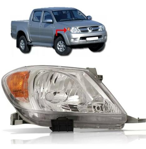 Farol Foco Simples Cromado Hilux 2005 2006 2007 2008 Direito