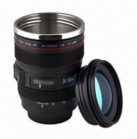 Caneca Térmica Lente Canon 24-105mm - Copo De Alumínio