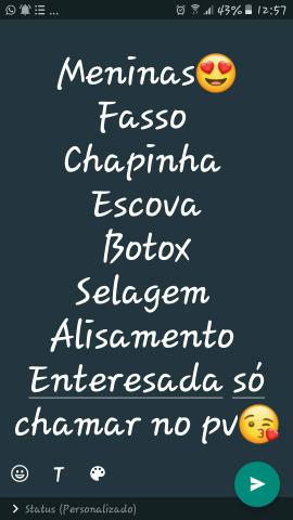 Fasso escova/chapinha/alisamento/botox capilar e selagem