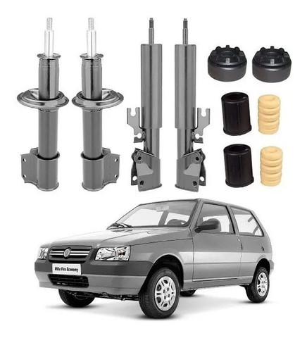4 Amortecedor + Kit Suspenção Uno Mille 91 92 93 94 95 96 97 - Foto 3