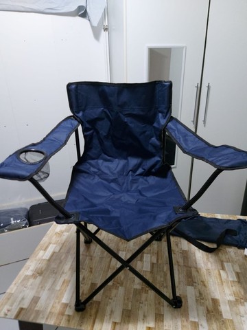 Cadeira Camping E Pesca Dobrável Com Bolsa E Porta Copos - Foto 2