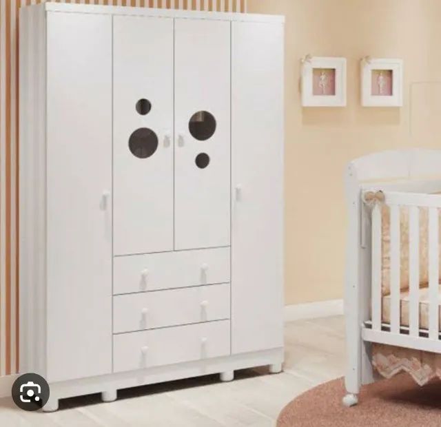 guarda roupa infantil uli bolinha 4 portas 