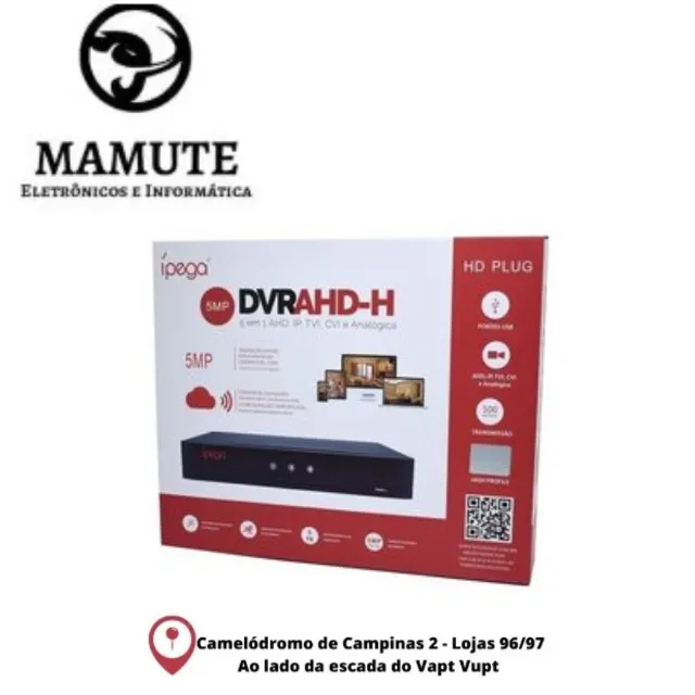 Dvr ípega Kp-Ca232 16 Canais 5Mp 5 em 1 (Ahd, Ip, Tvi, Cvi e analógicas) com leitor Facial