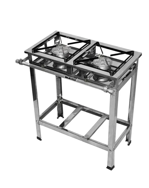 Fogão Industrial 2 bocas Inox Alta Pressão Com Kit Gás