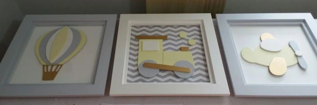 Trio de quadrinhos para quarto de bebê da Gkids<br> - Foto 2