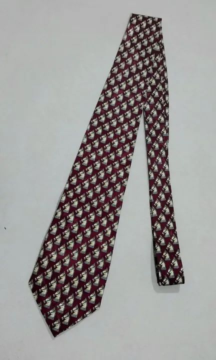 Gravata Vintage Cetim- marca "Canda" Made in Korea- 100 % poliester -Estampa Cavalos 