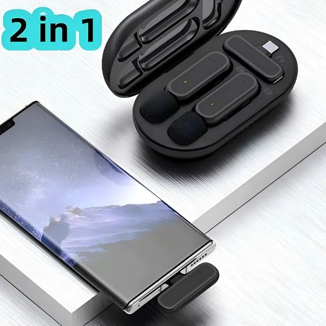 Microfone Lapela Sem Fio Profissional com Estojo de Carregamento  - Foto 6