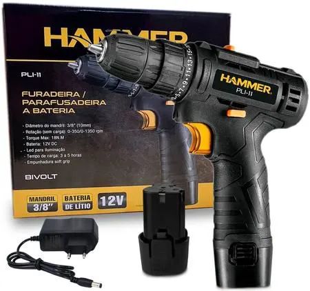 Parafusadeira furadeira hammer 12v sem fio