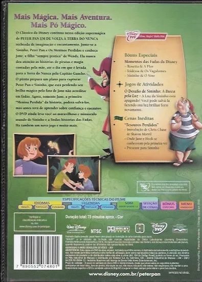 DVD: Peter Pan - de volta à Terra do Nunca (edição mágica) dublado/legendado (Dolby Digita - Foto 3