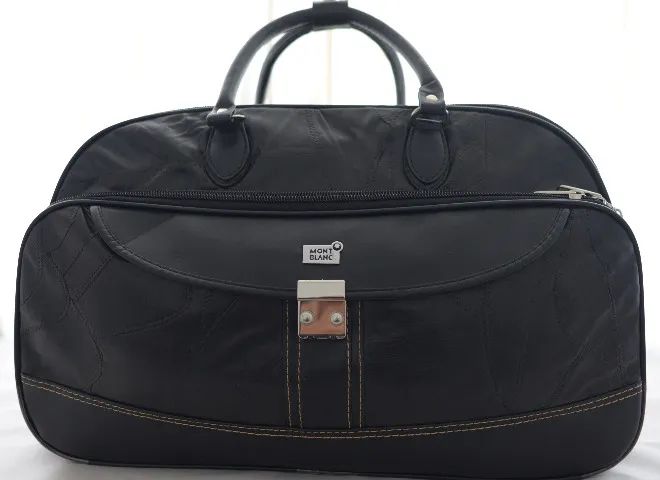 Mala / Sacola de Viagem tipo MontBlanc em couro sintético, sem uso