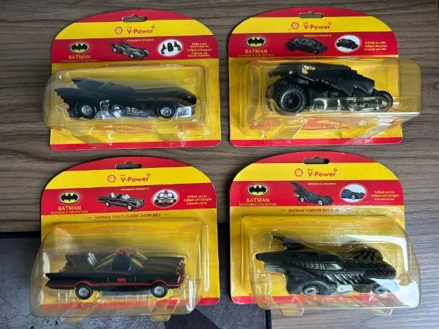 Coleção Completa Batmóveis Shell 2012 - 4 Miniaturas Raras