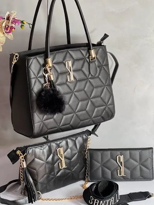 Kit Bolsa Feminina SL (3 PEÇAS) - Acompanha Pompom (Consulte Estoque) - Foto 2