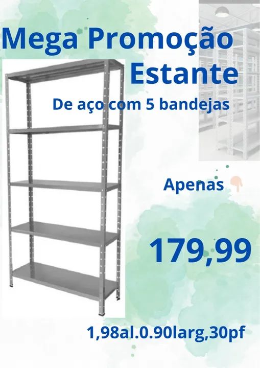 Prateleira de aço 5 bandejas. Vendemos no Atacado também nos solicite.