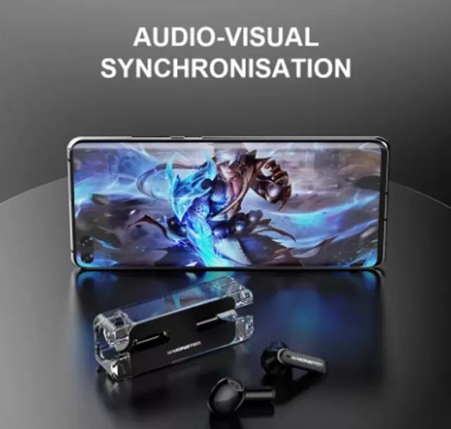 Fone De Ouvido Bluetooth Gamer Monster Airmars Xkt08 + Luvinha para Game - Foto 4