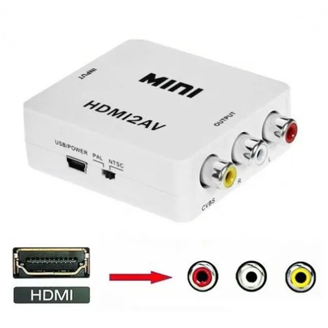 Mini Adaptador Conversor De Hdmi Para Video Composto 3rca Av - Foto 3