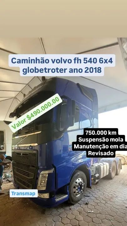 Caminhão volvo fh 540 6x4 globetroter ano 2018