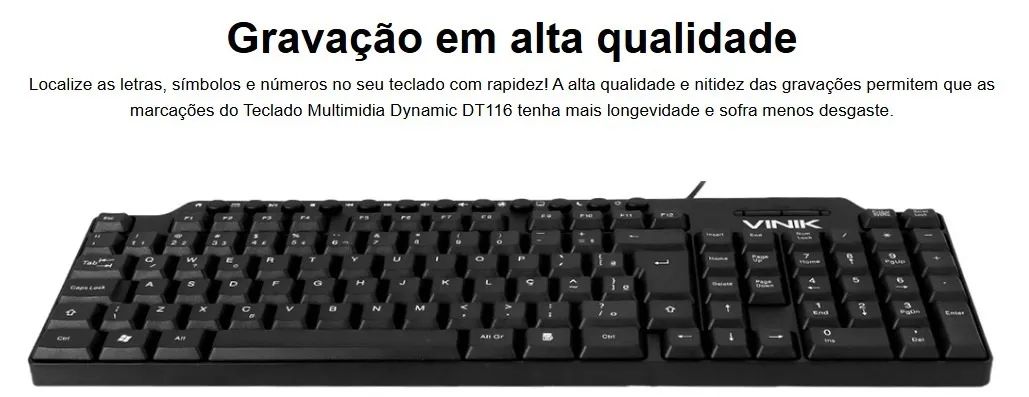Teclado USB Multimidia Vinik Dynamic - Novo com Nota Fiscal e garantia  - Foto 3