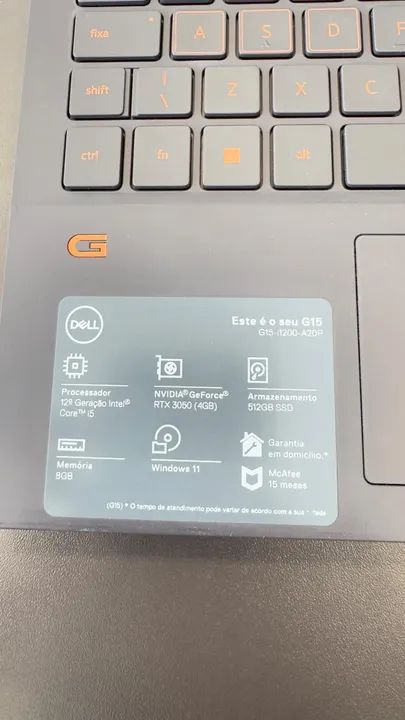 Notebook Dell Gamer G15 à Venda - Excelente Estado!  - Foto 2