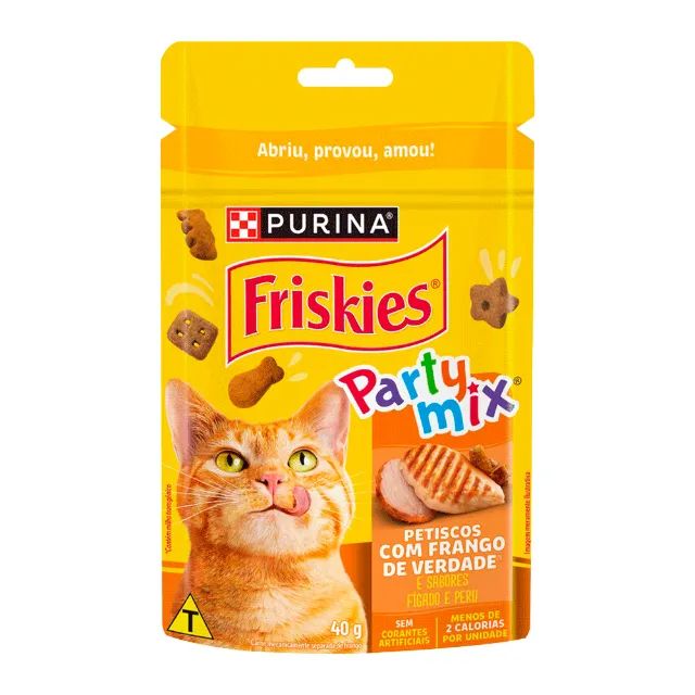 Petisco Friskies Party Mix Sabor Frango para Gatos 40 g