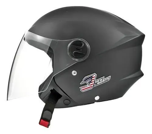 Capacete New Liberty Preto Com Visor