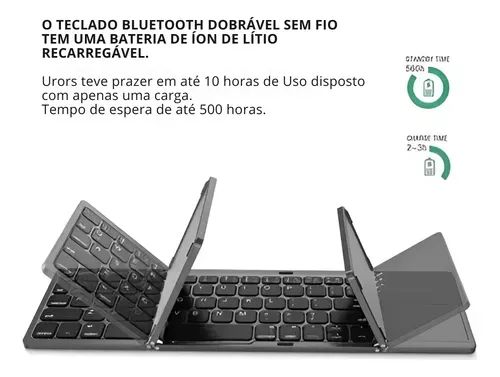 Mini Teclado Touch Dobrável Bluetooth Para Celular Tablet E Outros - Foto 4