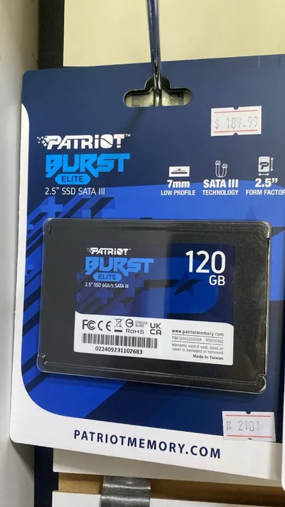 SSD 120 GB Patriot Burst Elite, 2.5" SATA III - Desempenho Rápido e Armazenamento Seguro