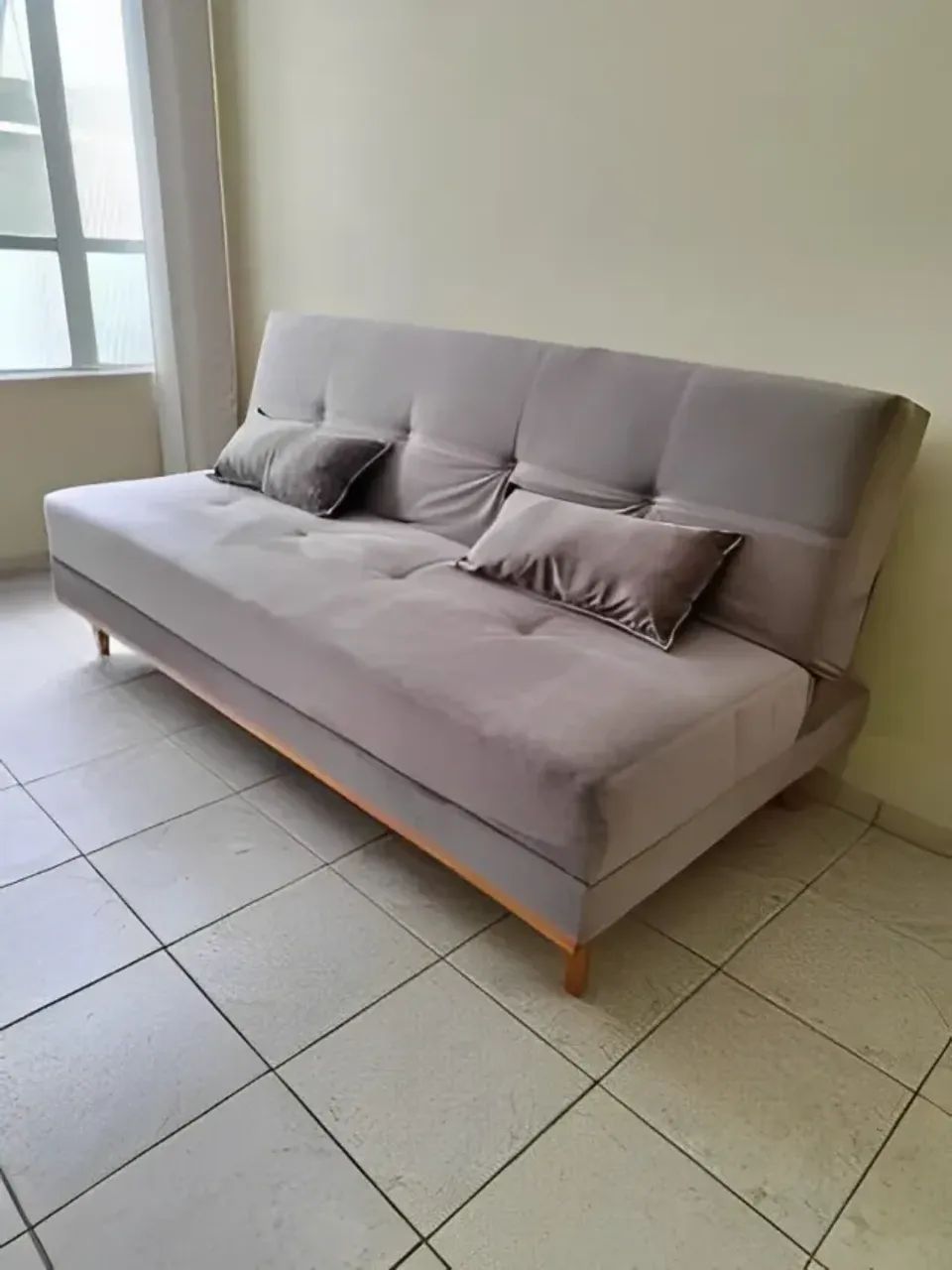 Sofá Cama Madri Bege Novo (Aprontar Entregar) - Foto 4