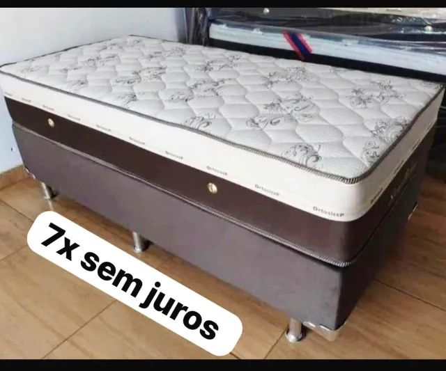 Cama box solteiro colchão e base