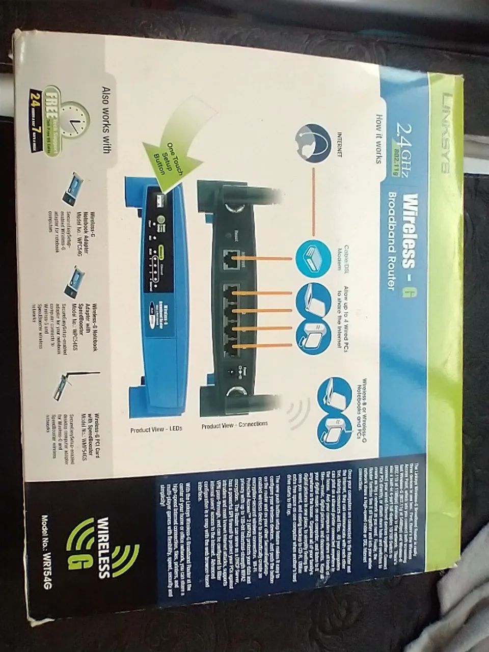 Roteador Banda Larga Wireless-G 54Mbps 2,4Ghz Linksys WRT54G  - Foto 4