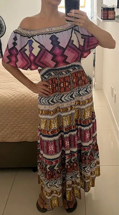 Vestido longo estampado tomara que caia (Farm) - Foto 5