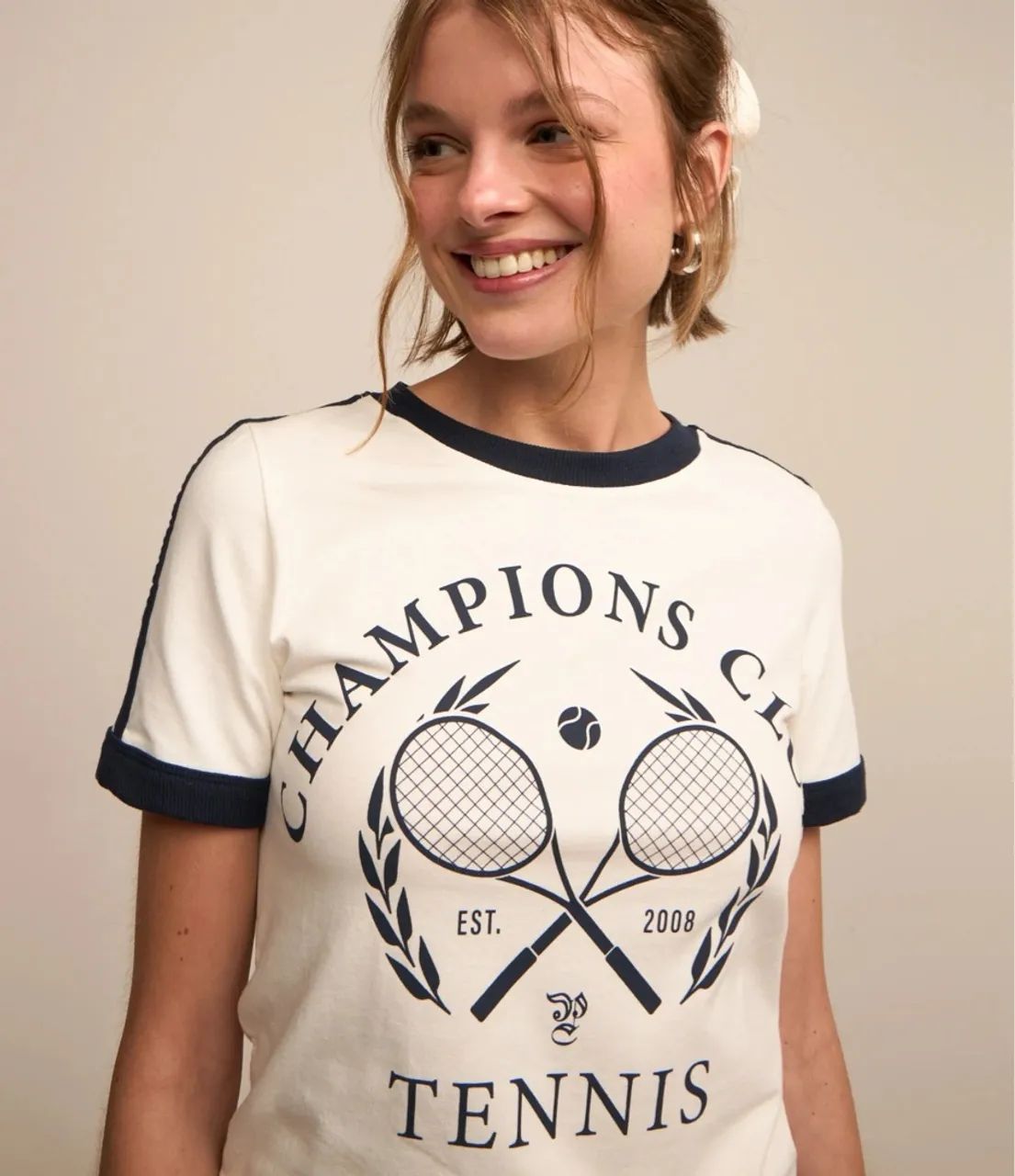 blusa baby look em algodão com estampa tennis champions - nova - envio em até um dia útil - Foto 4