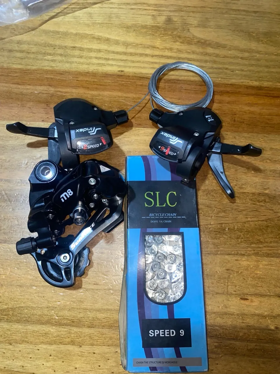 Kit Cambio SunRace 9 Velocidades + Corrente + Passador de 9 Velocidades