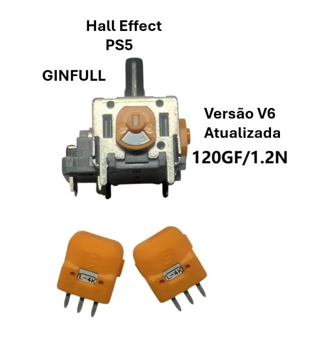 Analogico Hall Effect Ginfull Controle Ps5 DualSense Nova Versão Atualizada V6 Drift