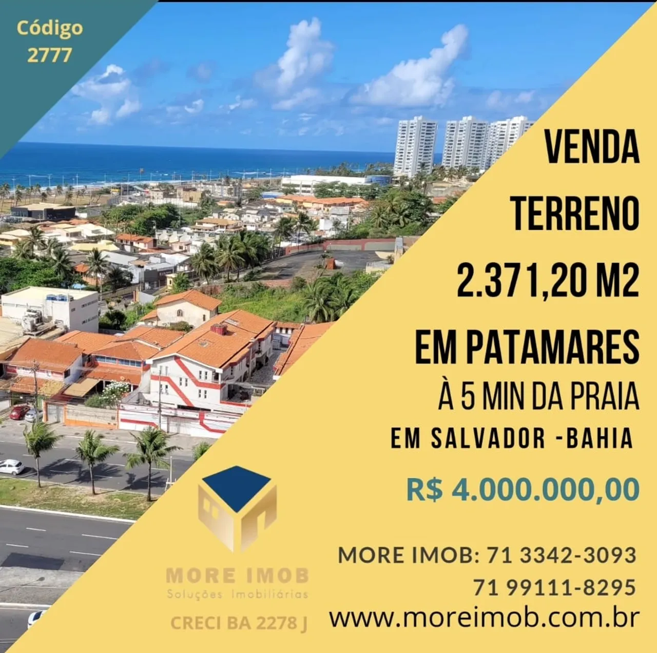 Lote/Terreno para venda tem 2.371,20 metros quadrados em Patamares - Salvador - Bahia, 5 m