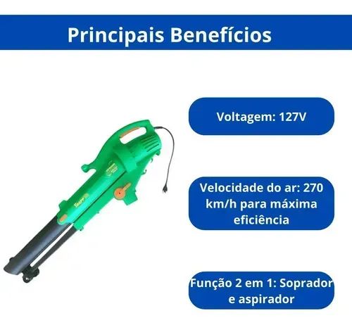 soprador e aspirador de folhas 3000w sf3000 trapp - Foto 6