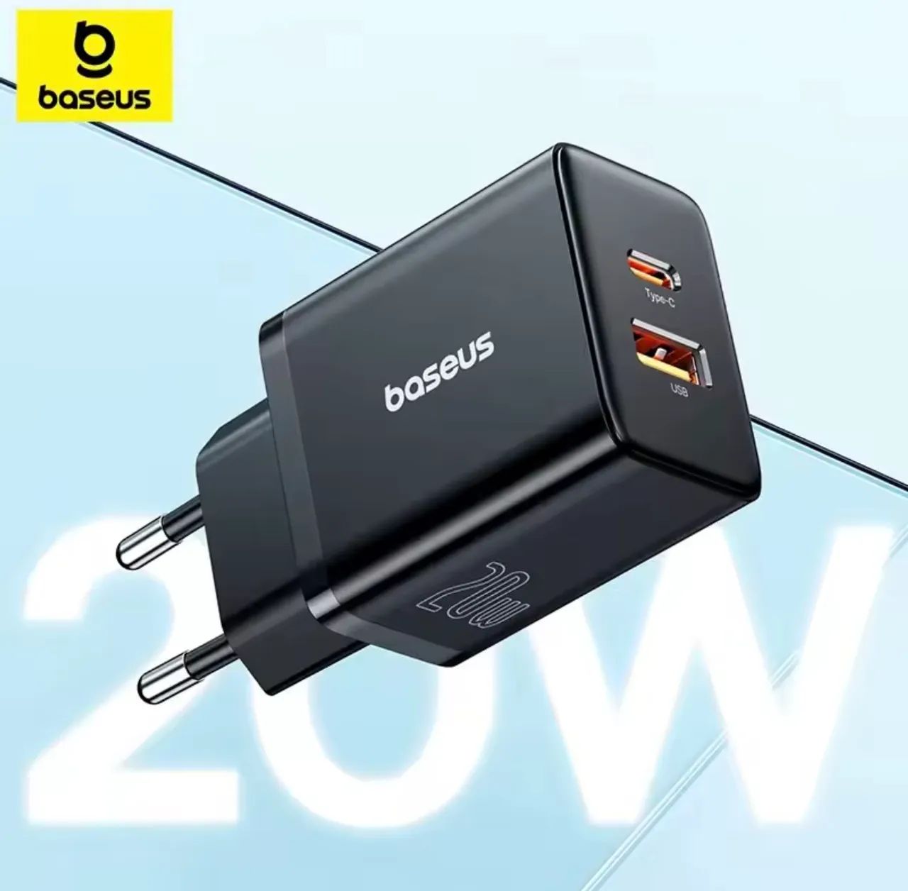 Carregador Rápido Baseus 20W PD - C+U Cube - Foto 2