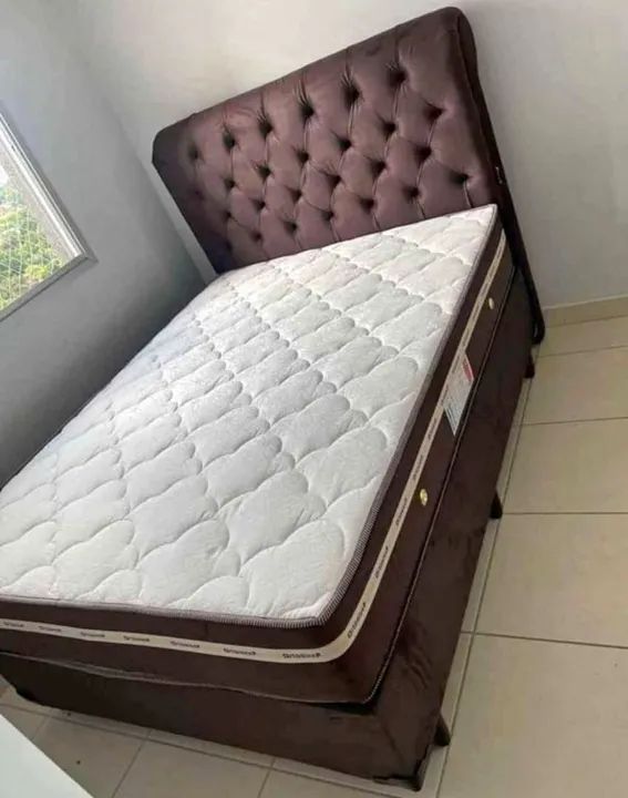 Cama Box  cabeceira com Cabeceira