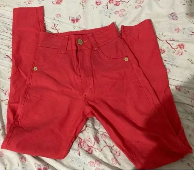 Calça Cor Salmão Estilo Jeans