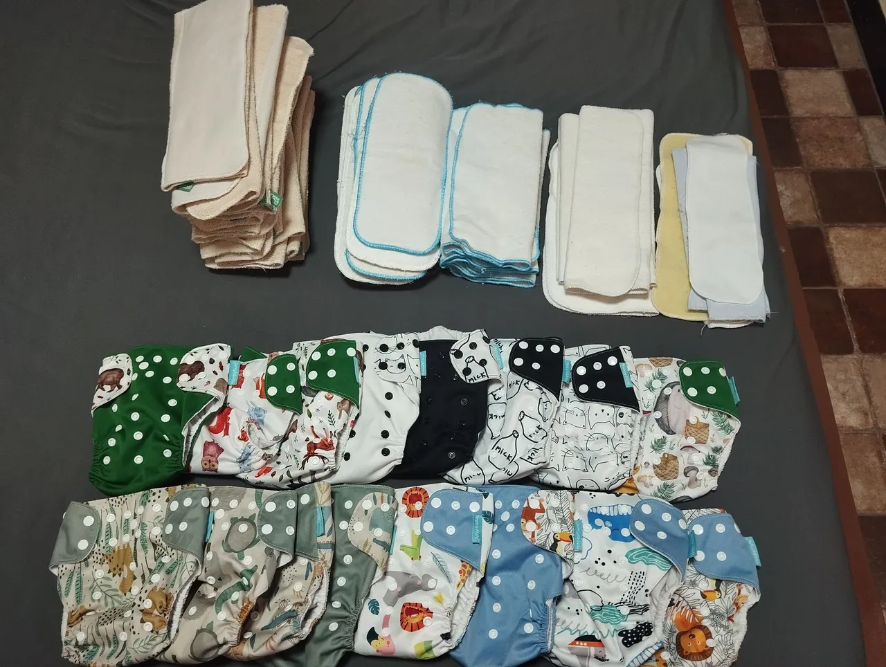 Fraldas de pano ecológicas(HAPPY FLUTE)e absorventes
