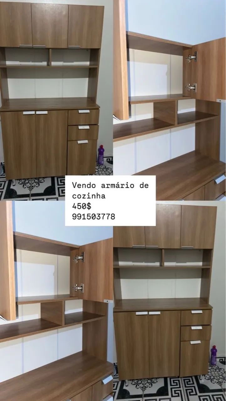 Armário de Cozinha - 4 Portas e 2 Gavetas