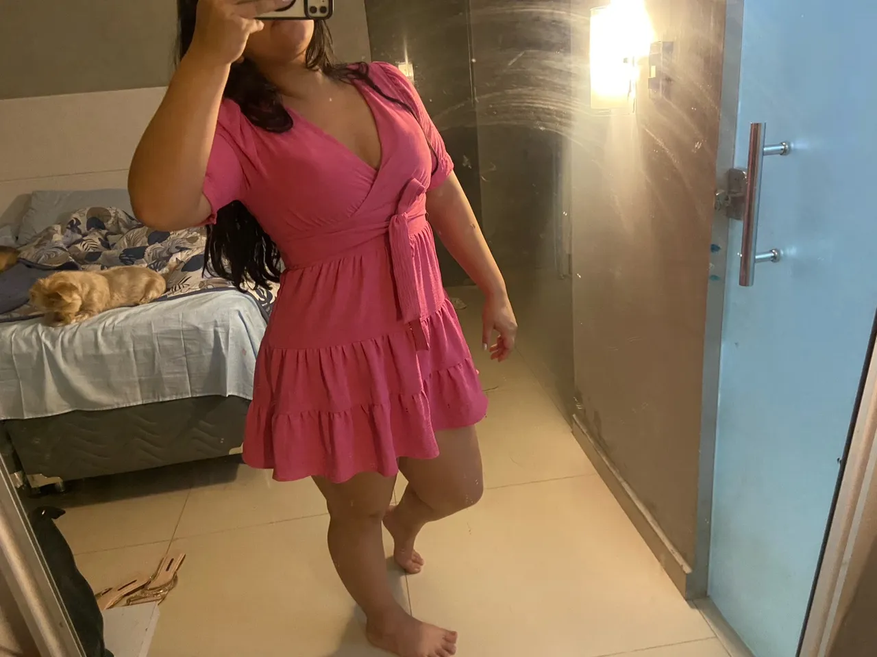 Vestido Rosa Feminino