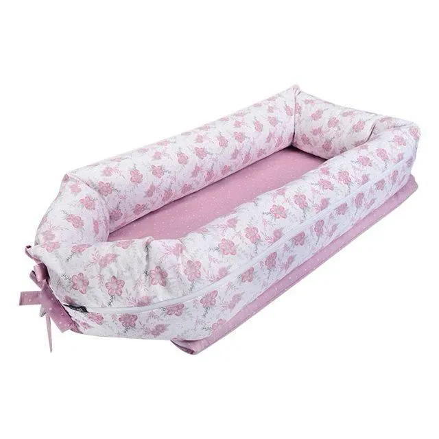 Ninho Redutor de Berço Floral Rosa