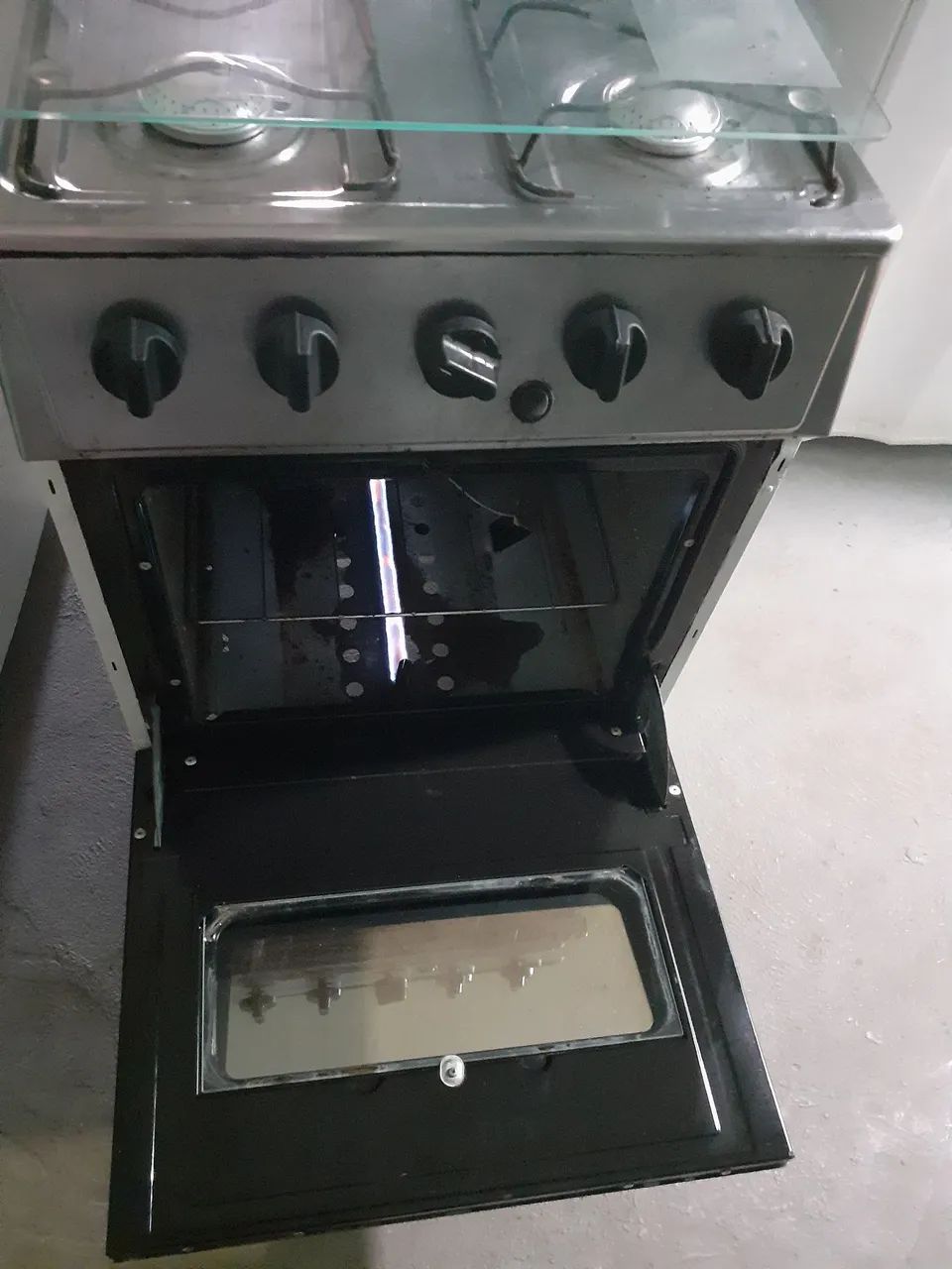 Fogao inox espelhado 4 bocas manual 