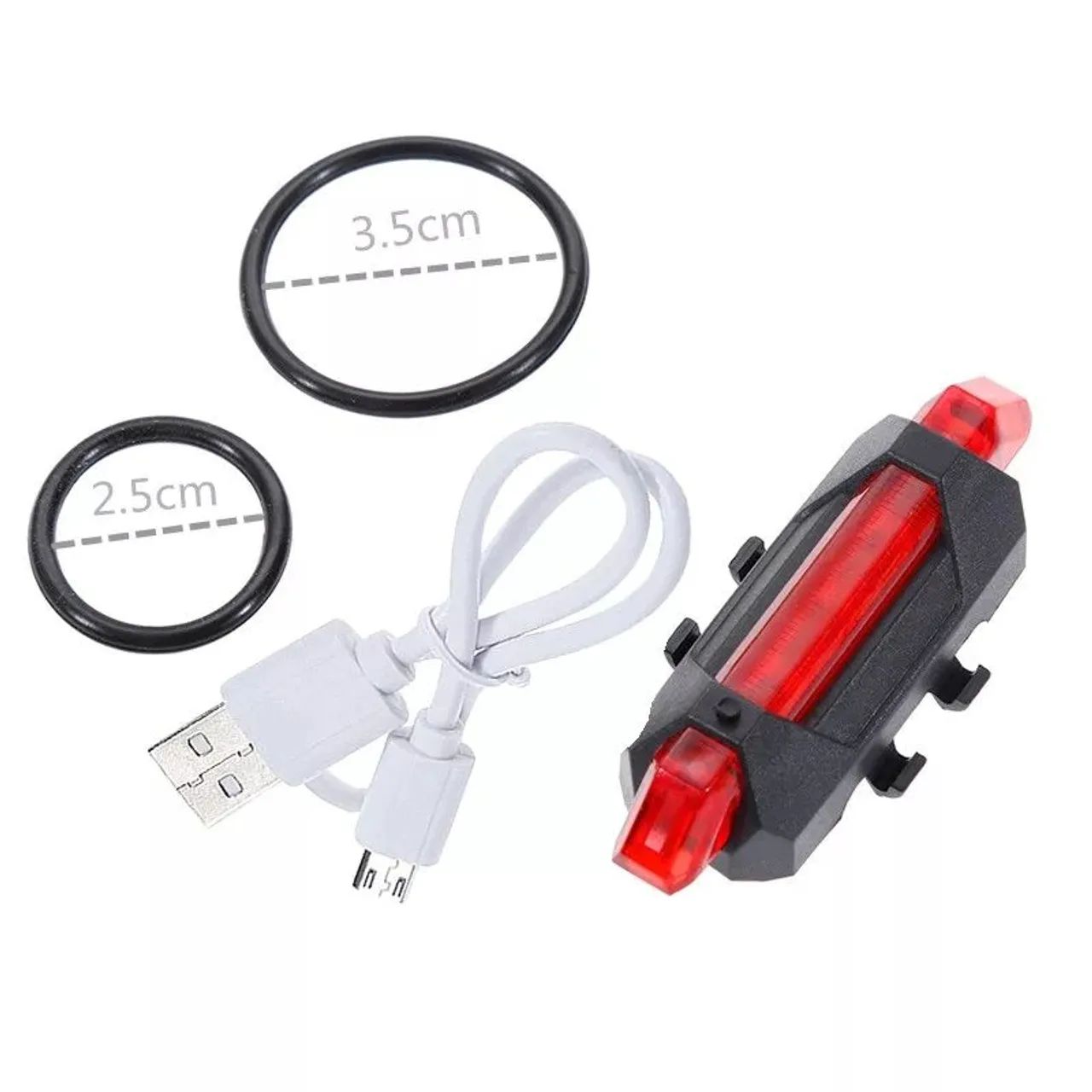 Lanterna Traseira de Bicicleta LED USB Recarregável