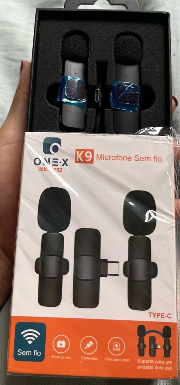 Microfone Sem Fio K9 para Celular - ONEX - Tipo C - Foto 2
