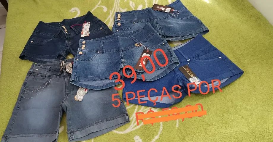 Lote Shorts Feminino c/ 5 peças Ref. 12