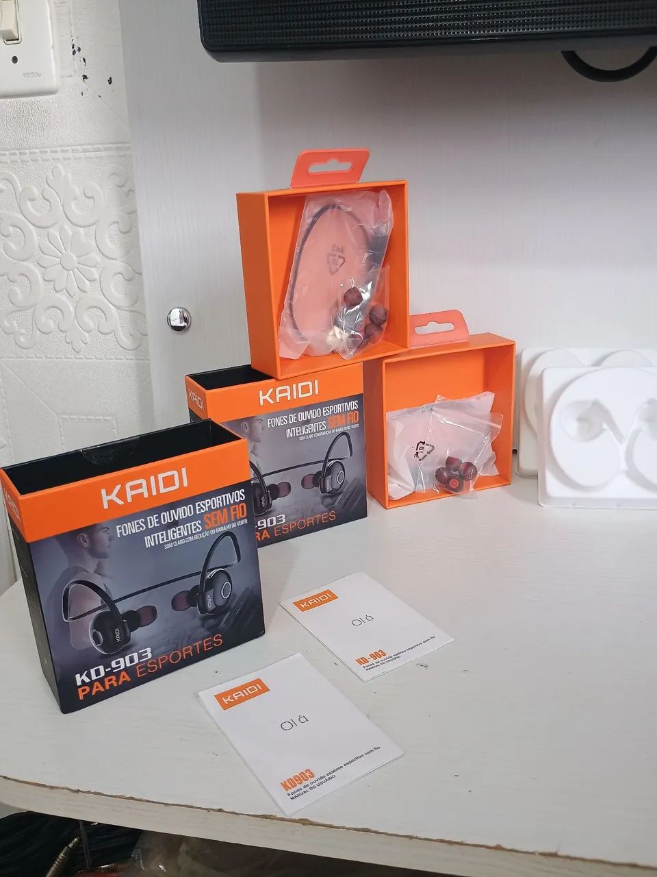 Kit Fone Bluetooth Kaidi 903 - 02 Acessórios+Caixas(Ler Anúncio)